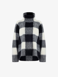 Proenza Schouler Still Life image of Kai Top In Brushed Glenplaid Knit in Black Multi