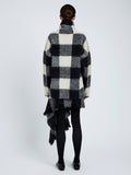 Proenza Schouler Back full length image of model wearing Kai Top In Brushed Glenplaid Knit in Black Multi