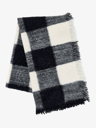 Proenza Schouler Still Life aerial image of Kai Scarf In Brushed Glenplaid Knit in Black Multi