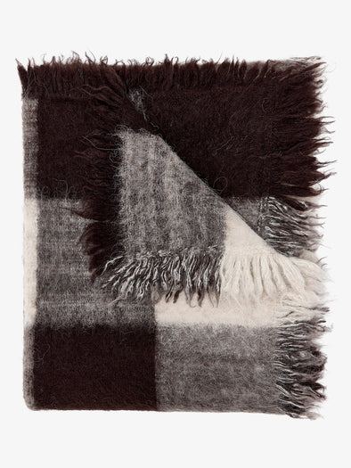 Proenza Schouler Still Life aerial image of Kai Scarf In Brushed Glenplaid Knit in Brown Multi