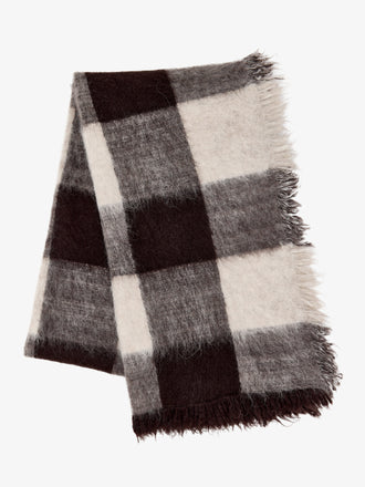Proenza Schouler Still Life aerial image of Kai Scarf In Brushed Glenplaid Knit in Brown Multi