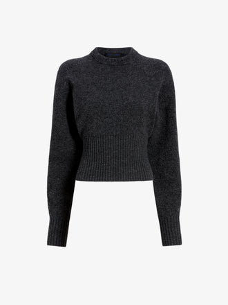 Proenza Schouler Still Life image of Randi Top In Boiled Wool in Dark Grey