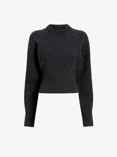 Proenza Schouler Still Life image of Randi Top In Boiled Wool in Dark Grey
