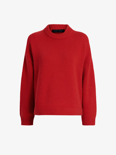 Proenza Schouler Still Life image of Ruthi Top In Chunky Cashmere in Red