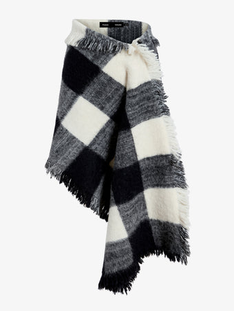 Proenza Schouler Still Life image of Kai Skirt In Brushed Glenplaid Knit in Black Multi