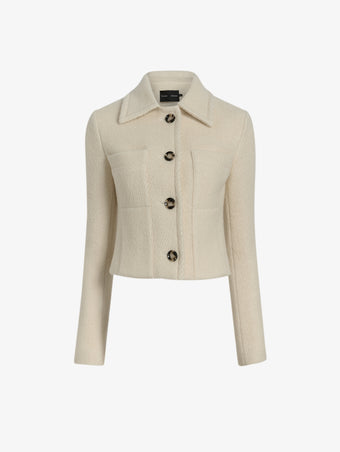 Proenza Schouler Still Life image of Kinsley Jacket in Boucle Twill Suiting in Off White