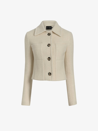 Proenza Schouler Still Life image of Kinsley Jacket in Boucle Twill Suiting in Off White