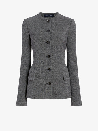 Proenza Schouler Still Life image of Annemarie Jacket in Melange Suiting in Dark Grey Melange
