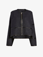 Proenza Schouler Still Life image of Ticiana Jackets in Double Wool Twill in Charcoal Melange
