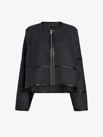 Proenza Schouler Still Life image of Ticiana Jackets in Double Wool Twill in Charcoal Melange