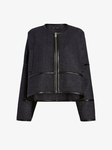 Proenza Schouler Still Life image of Ticiana Jackets in Double Wool Twill in Charcoal Melange