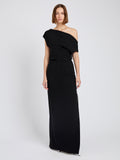 Proenza Schouler Front full length image of model wearing Rosina Dress in Light Double Crepe in Black