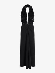 Proenza Schouler Still Life image of Moira Dress in Embroidered Compact Crepe in Black