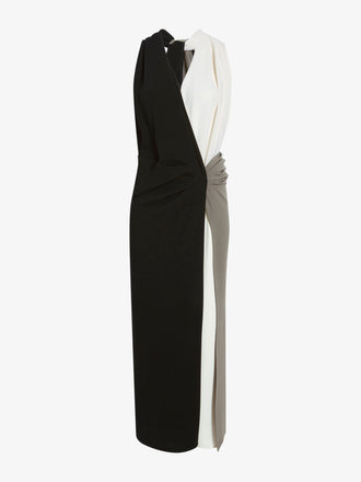 Proenza Schouler Still Life image of Elsa Dress in Matte Double Crepe in Black Multi