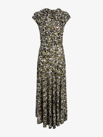 Proenza Schouler Still Life image of Tamara Dress in Printed Matte Jersey in Rust Multi