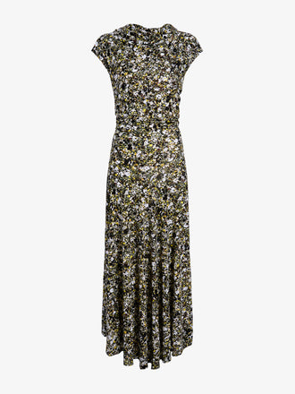 Proenza Schouler Still Life image of Tamara Dress in Printed Matte Jersey in Rust Multi