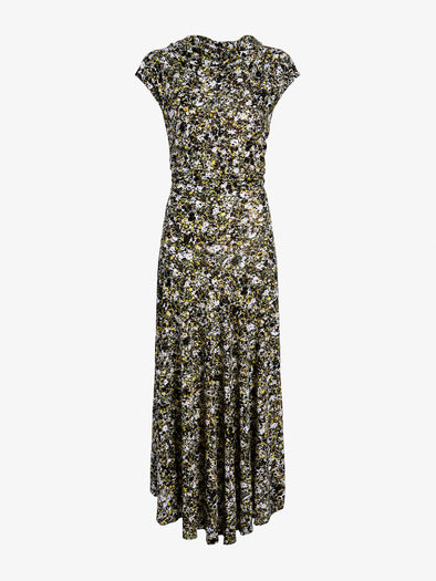 Proenza Schouler Still Life image of Tamara Dress in Printed Matte Jersey in Rust Multi