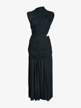 Proenza Schouler Still Life image of Irma Dress in Gauzy Jersey in Bottle Green