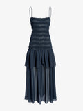 Proenza Schouler Still Life image of Michal Dress in Melange Georgette in Dark Navy