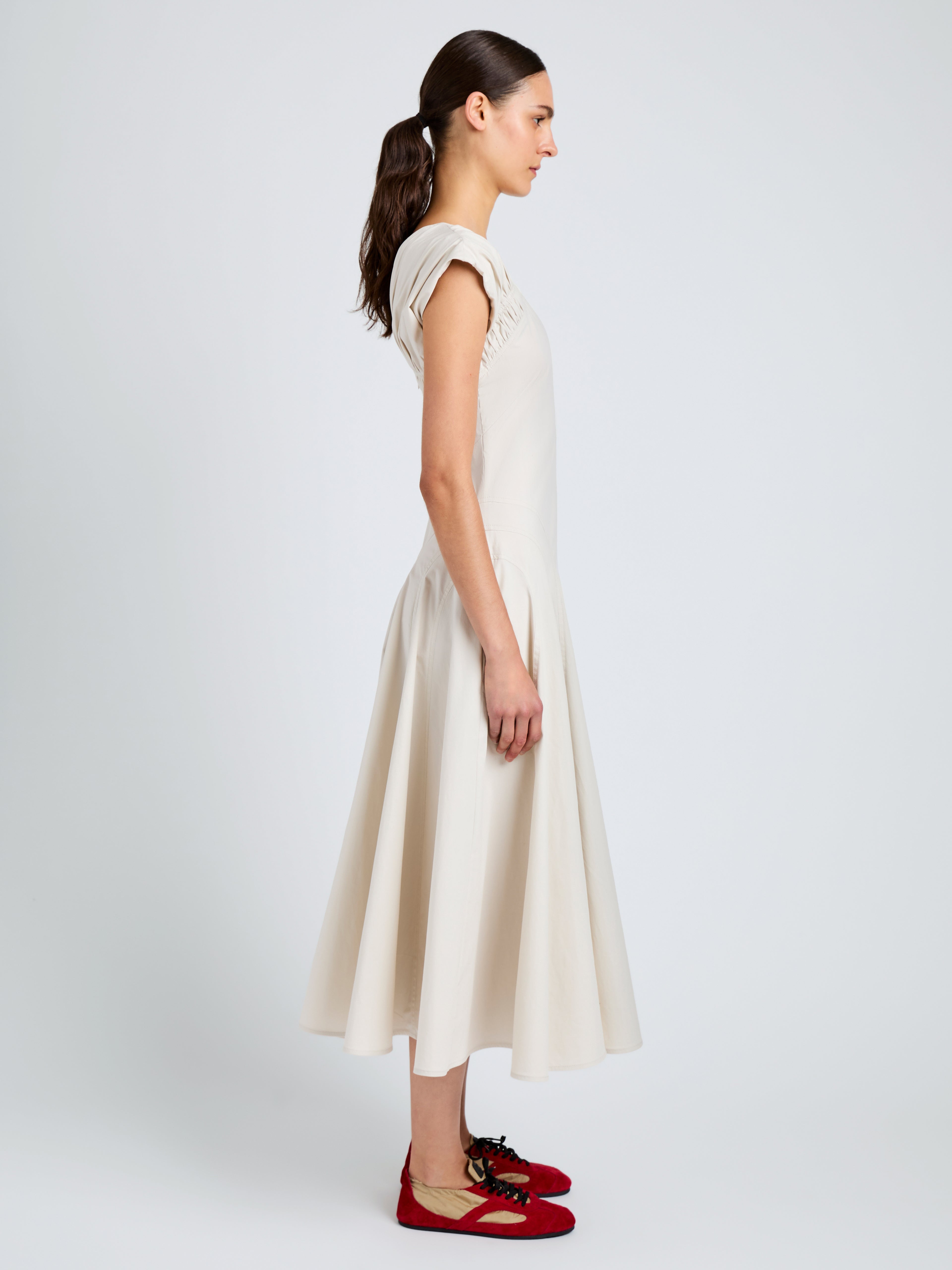 Proenza Schouler Manoela Dress in Eco Light Compact Poplin - White