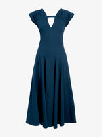 Proenza Schouler Still Life image of Manoela Dress in Eco Light Compact Poplin in Dark Spruce