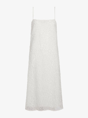 Proenza Schouler Still Life image of Virginie Dress in Fringe Embroidery in Off White