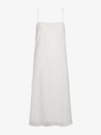 Proenza Schouler Still Life image of Virginie Dress in Fringe Embroidery in Off White