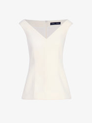 Proenza Schouler Still Life image of Mariam Top in Wool Scuba in Off White