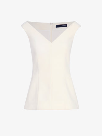 Proenza Schouler Still Life image of Mariam Top in Wool Scuba in Off White