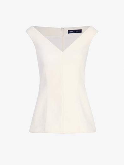 Proenza Schouler Still Life image of Mariam Top in Wool Scuba in Off White