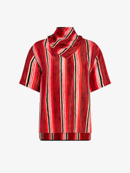 Proenza Schouler Still Life image of Amira Top in Printed Silk Habotai in Vermillion Multi