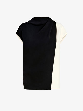 Proenza Schouler Still Life image of Elsa Top in Matte Double Crepe in Black Multi