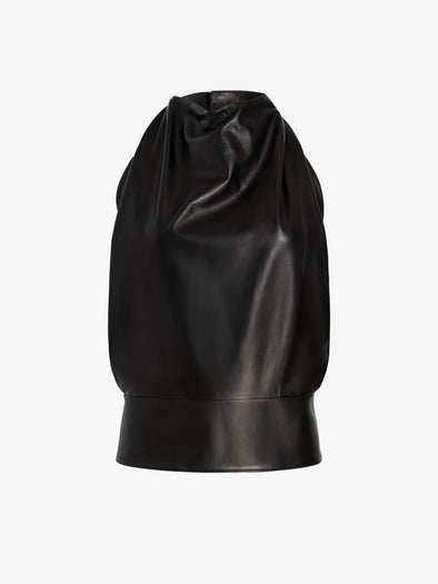 Proenza Schouler Still Life image of Iza Top in Classic Nappa in Black