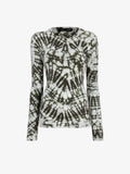 Proenza Schouler Still Life image of Mia Top in Tie Dye Tissue Jersey in Caper Multi