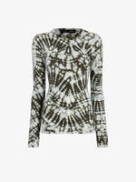 Proenza Schouler Still Life image of Mia Top in Tie Dye Tissue Jersey in Caper Multi