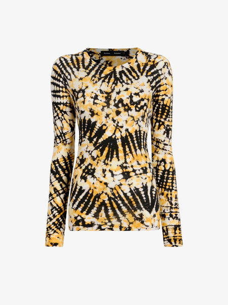 Proenza Schouler Mia Top in Tie Dye Tissue Jersey - Sun Multi