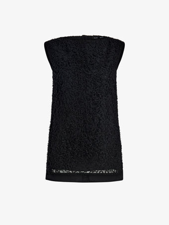 Proenza Schouler Still Life image of Virginie Top in Fringe Embroidery in Black