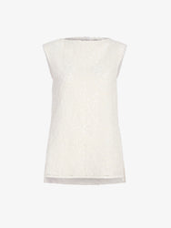 Proenza Schouler Still Life image of Virginie Top in Fringe Embroidery in Off White