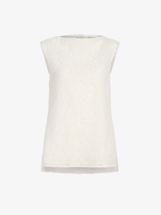 Proenza Schouler Still Life image of Virginie Top in Fringe Embroidery in Off White