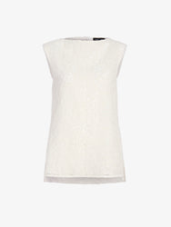 Proenza Schouler Still Life image of Virginie Top in Fringe Embroidery in Off White