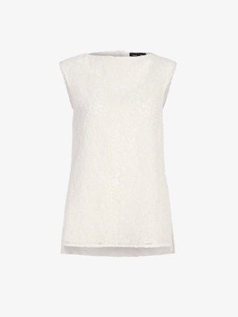 Proenza Schouler Still Life image of Virginie Top in Fringe Embroidery in Off White