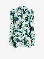 Proenza Schouler Still Life image of Adela Top in Printed Silk Viscose in Dark Green Multi