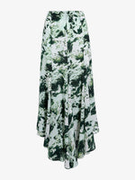 Proenza Schouler Still Life image of Joelle Skirt in Printed Silk Viscose in Dark Green Multi