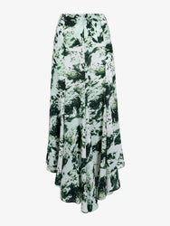 Proenza Schouler Still Life image of Joelle Skirt in Printed Silk Viscose in Dark Green Multi