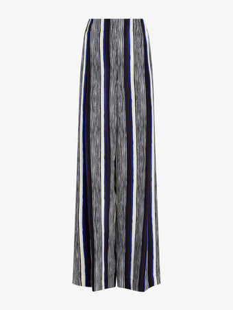 Proenza Schouler Still Life image of Amira Pant in Printed Silk Habotai in Black Multi