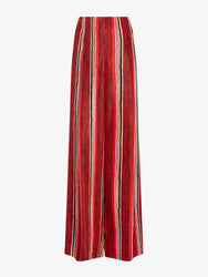 Proenza Schouler Still Life image of Amira Pant in Printed Silk Habotai in Vermillion Multi