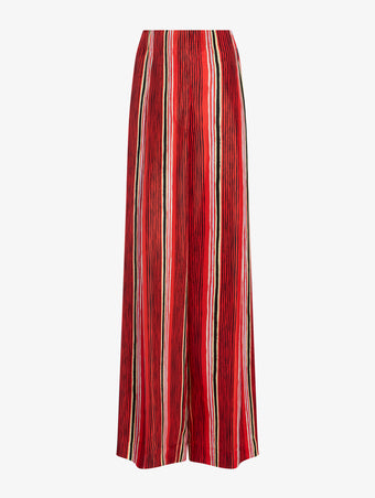 Proenza Schouler Still Life image of Amira Pant in Printed Silk Habotai in Vermillion Multi