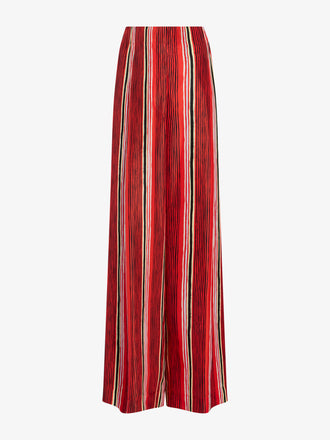 Proenza Schouler Still Life image of Amira Pant in Printed Silk Habotai in Vermillion Multi