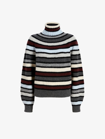 Proenza Schouler Still Life image of Danea Top in Stripe Cashmere in Neutral Multi