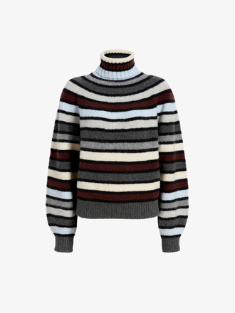 Proenza Schouler Still Life image of Danea Top in Stripe Cashmere in Neutral Multi